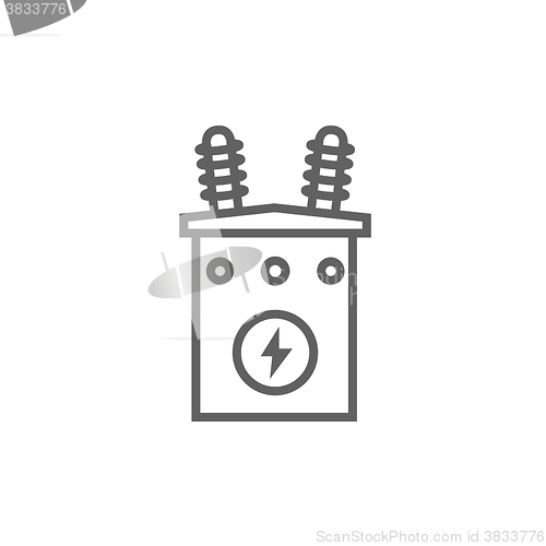 Image of High voltage transformer line icon.