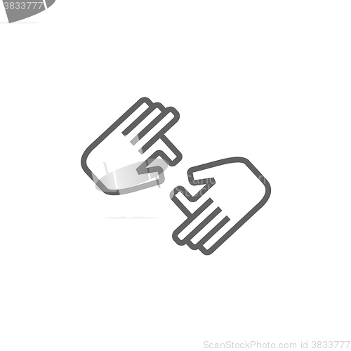 Image of Finger language line icon.