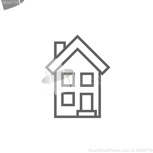 Image of Two storey detached house line icon.