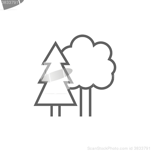 Image of Trees line icon.