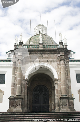Image of cathedral national on plaza grande quito ecuador