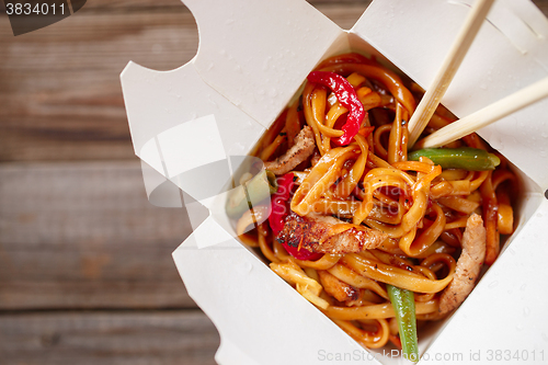 Image of Asian noodles with fresh green onion and boiled egg