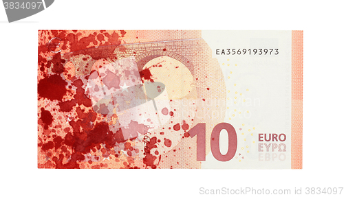 Image of New ten euro banknote, close-up