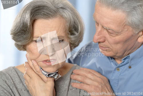 Image of Sick senior woman and her  husband