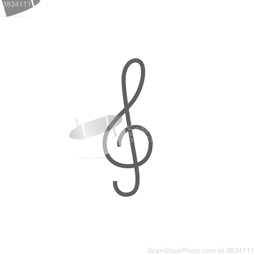 Image of G-clef line icon.