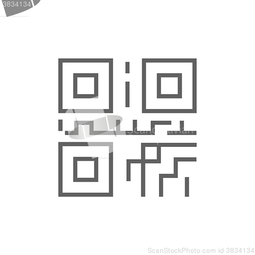 Image of QR code line icon.