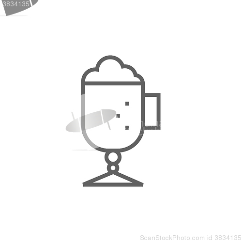 Image of Glass mug with foam line icon.