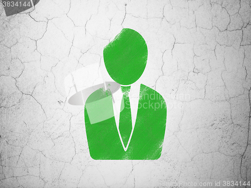 Image of Finance concept: Business Man on wall background