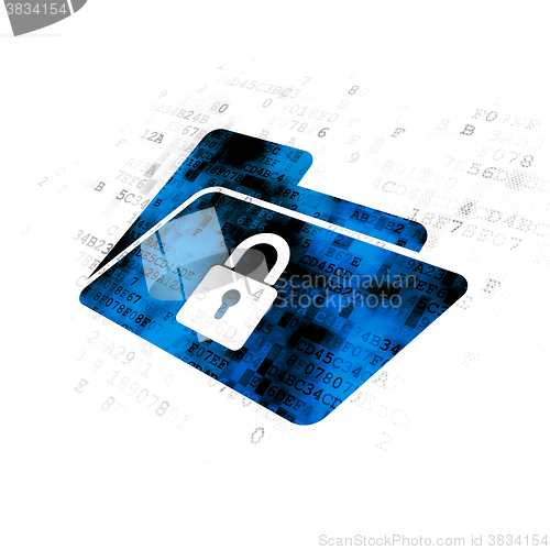 Image of Finance concept: Folder With Lock on Digital background