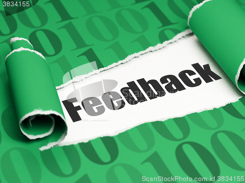 Image of Business concept: black text Feedback under the piece of  torn paper