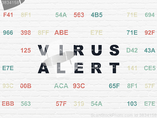 Image of Security concept: Virus Alert on wall background