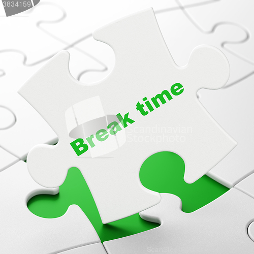 Image of Timeline concept: Break Time on puzzle background