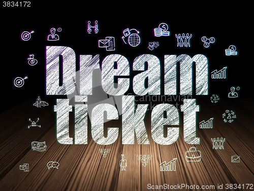 Image of Business concept: Dream Ticket in grunge dark room