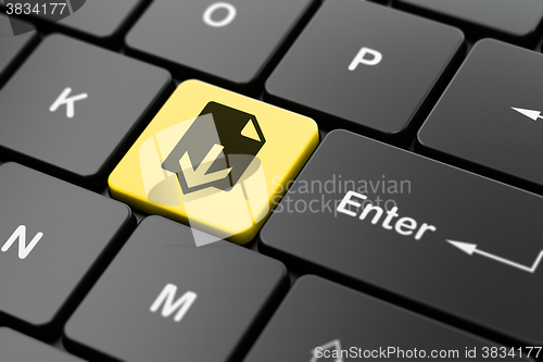 Image of Web design concept: Download on computer keyboard background