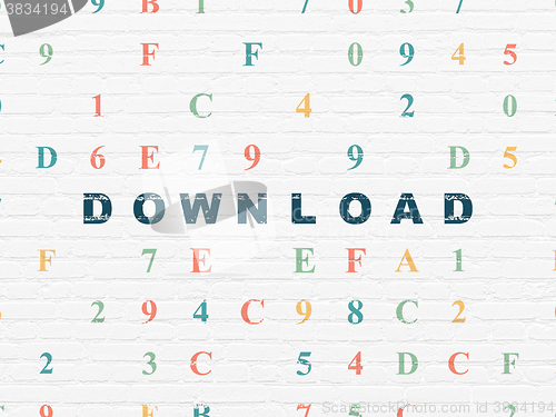 Image of Web design concept: Download on wall background