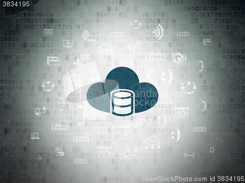 Image of Software concept: Database With Cloud on Digital Paper background