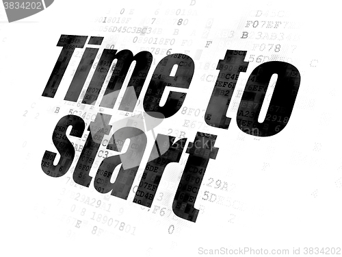 Image of Time concept: Time to Start on Digital background