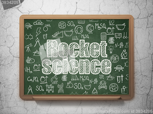 Image of Science concept: Rocket Science on School Board background