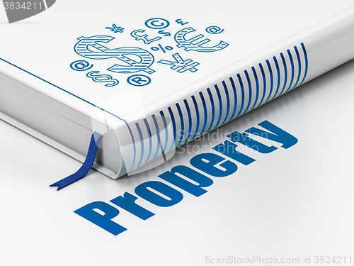 Image of Business concept: book Finance Symbol, Property on white background