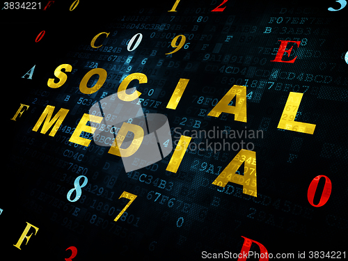 Image of Social network concept: Social Media on Digital background