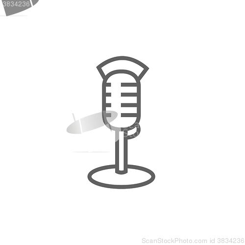 Image of Retro microphone line icon.