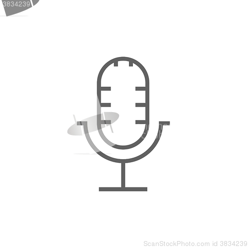 Image of Retro microphone line icon.