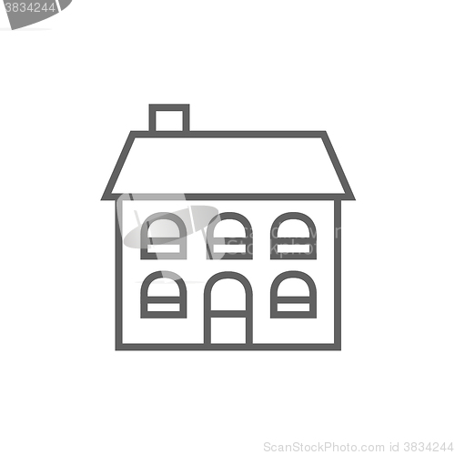 Image of Two storey detached house line icon.