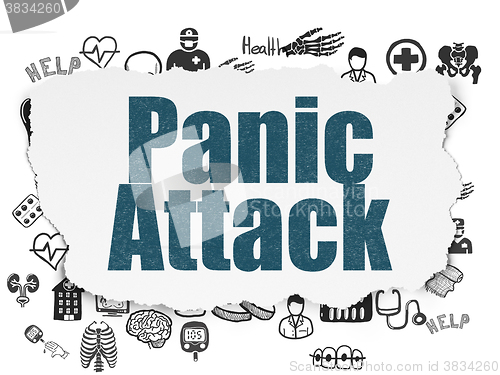 Image of Medicine concept: Panic Attack on Torn Paper background
