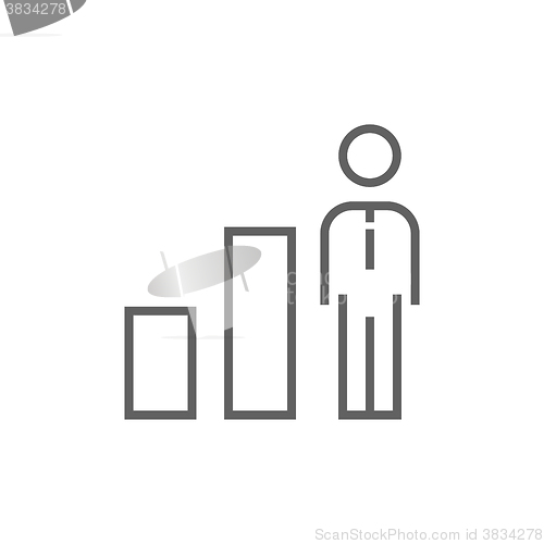 Image of Businessman and graph line icon.