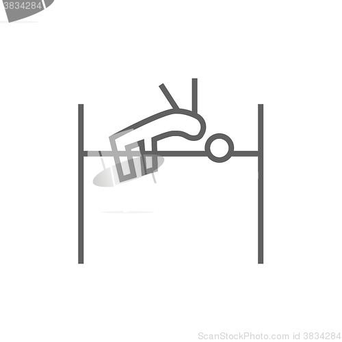 Image of High jump line icon.