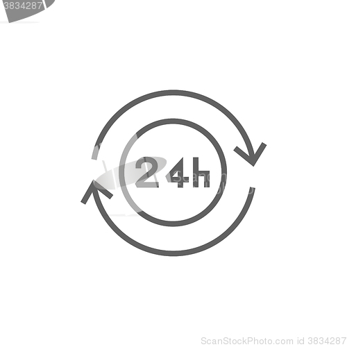 Image of Service 24 hrs line icon.