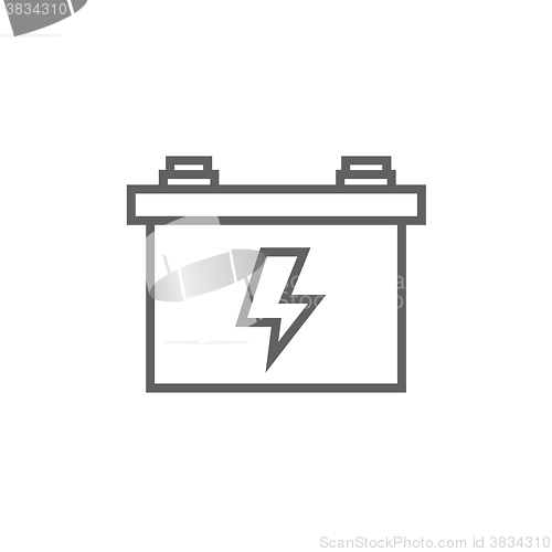 Image of Car battery line icon.