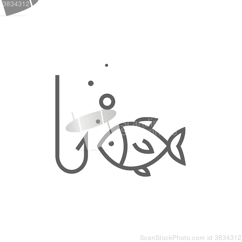 Image of Fish with hook line icon.