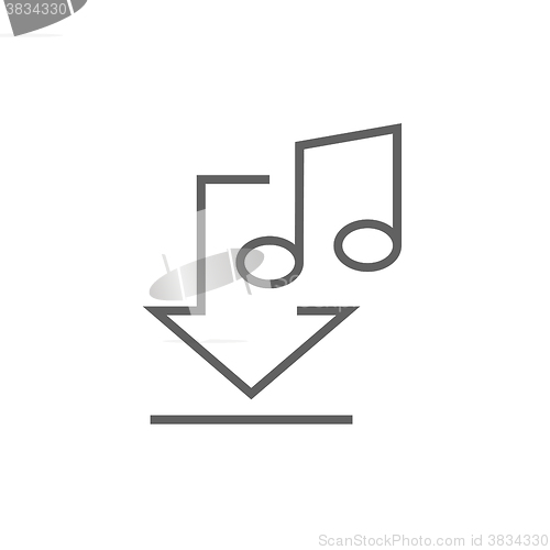 Image of Download music line icon.