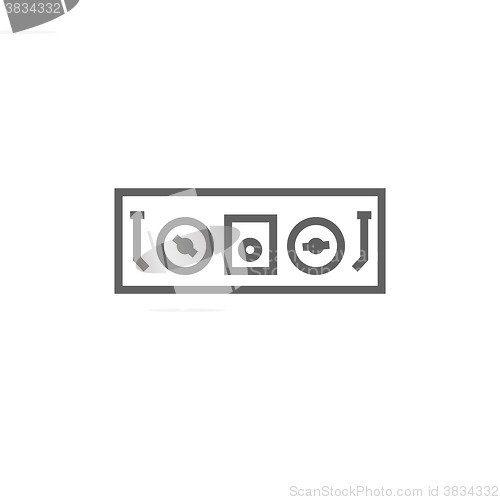 Image of DJ console line icon.