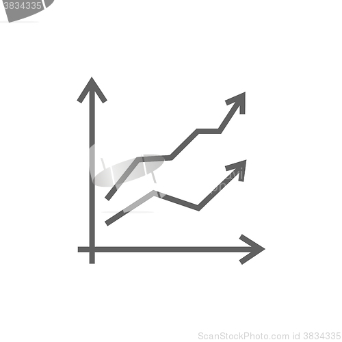 Image of Growth graph line icon.