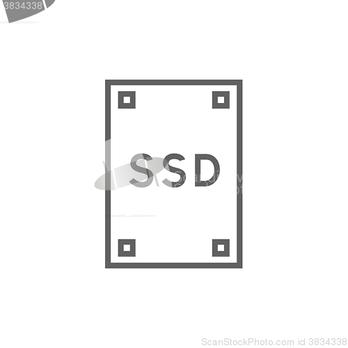 Image of Solid state drive line icon.