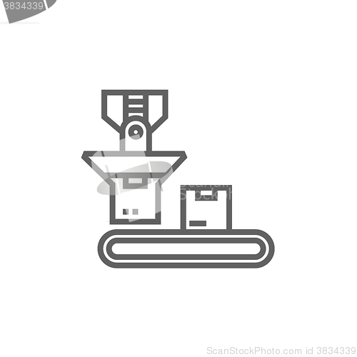 Image of Robotic packaging line icon.