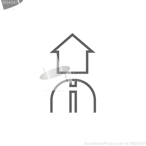 Image of Real estate agent line icon.