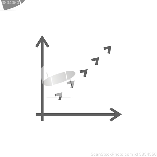 Image of Growth graph line icon.