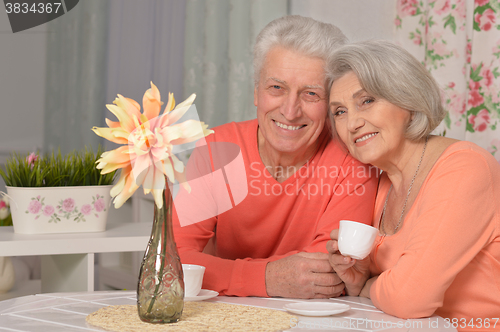 Image of mature couple drinking tea