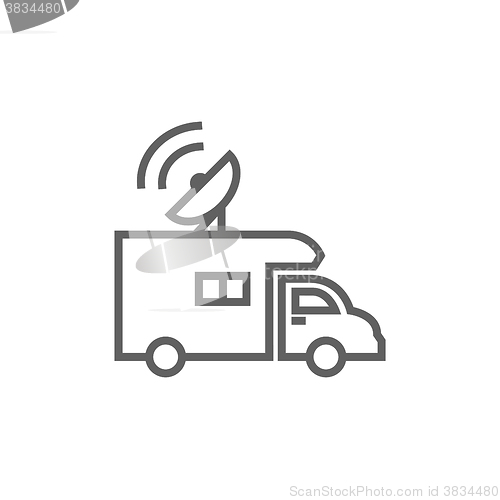 Image of Broadcasting van  line icon.