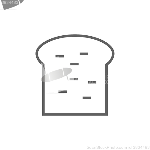 Image of Single slice of bread line icon.