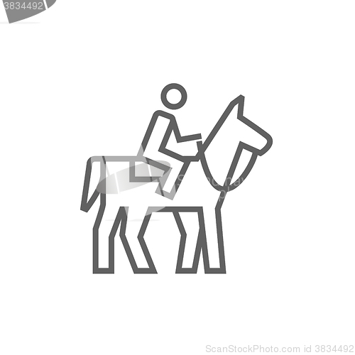 Image of Horse riding line icon.