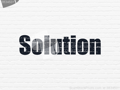 Image of Finance concept: Solution on wall background