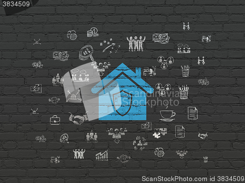 Image of Business concept: Home on wall background