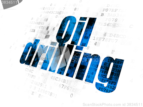 Image of Industry concept: Oil Drilling on Digital background