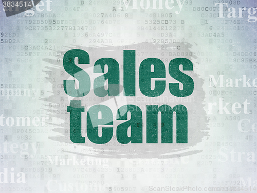 Image of Advertising concept: Sales Team on Digital Paper background