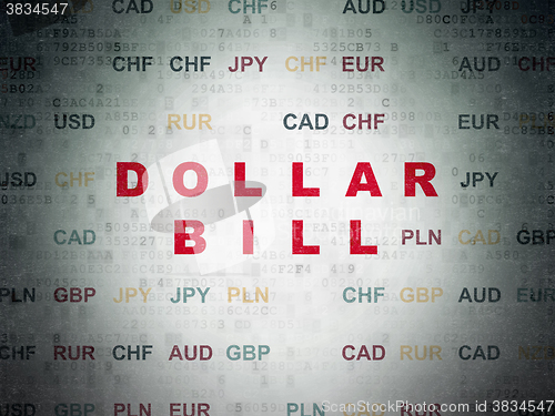 Image of Banking concept: Dollar Bill on Digital Paper background