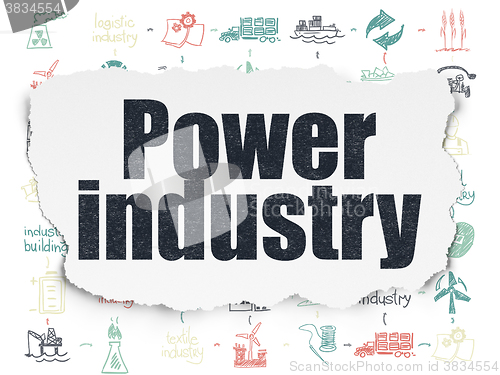 Image of Industry concept: Power Industry on Torn Paper background